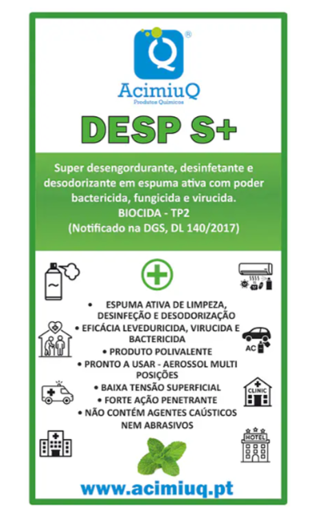 Imagem de DESP S + - Super desengordurante, desinfetante e desodorizante em espuma ativa